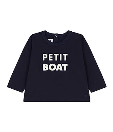 Petit Bateau Baby Jungen Langarm-T-Shirt, Blau Smoking, 12 Monate im Sale